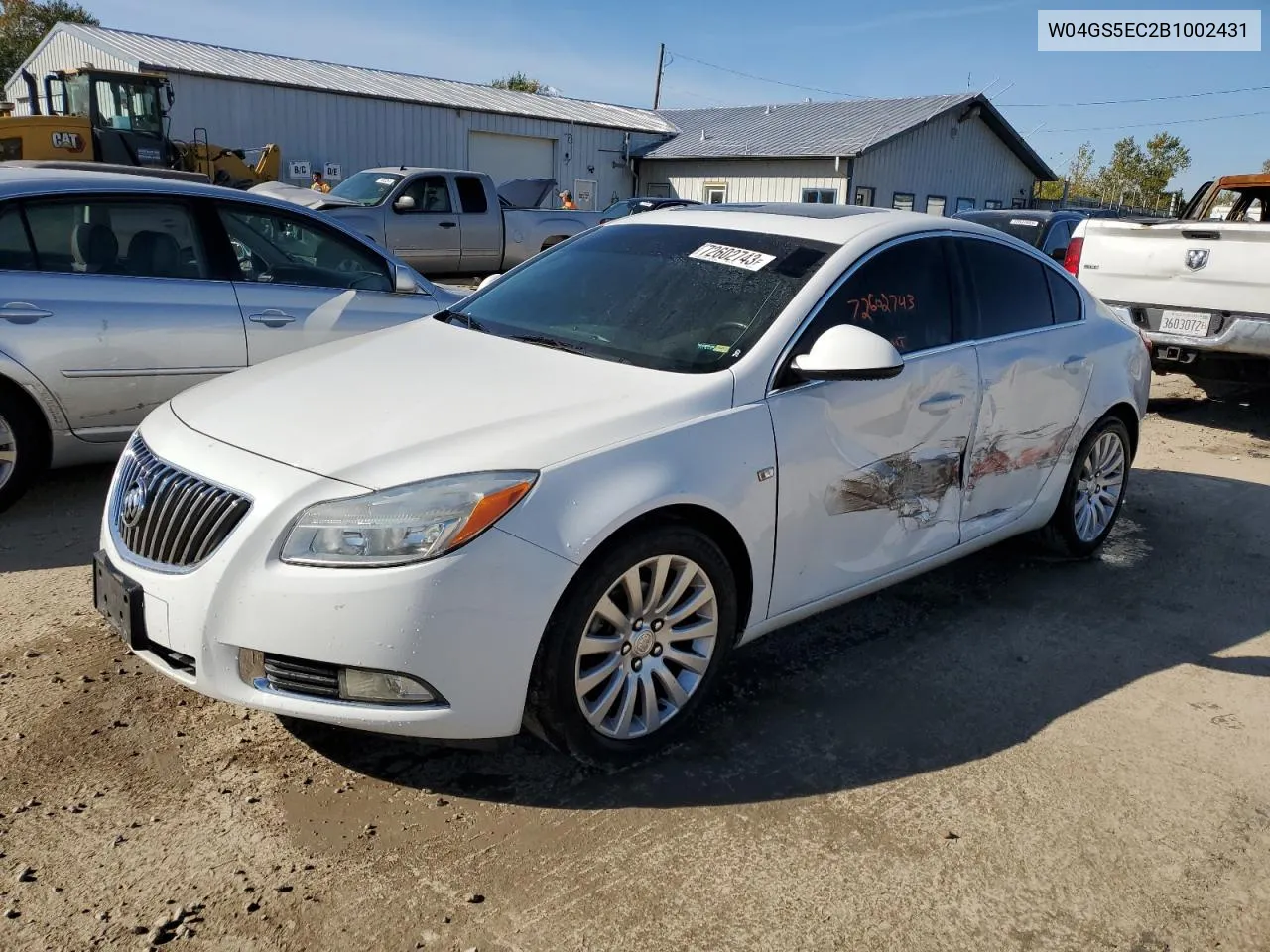 2011 Buick Regal Cxl VIN: W04GS5EC2B1002431 Lot: 72602743