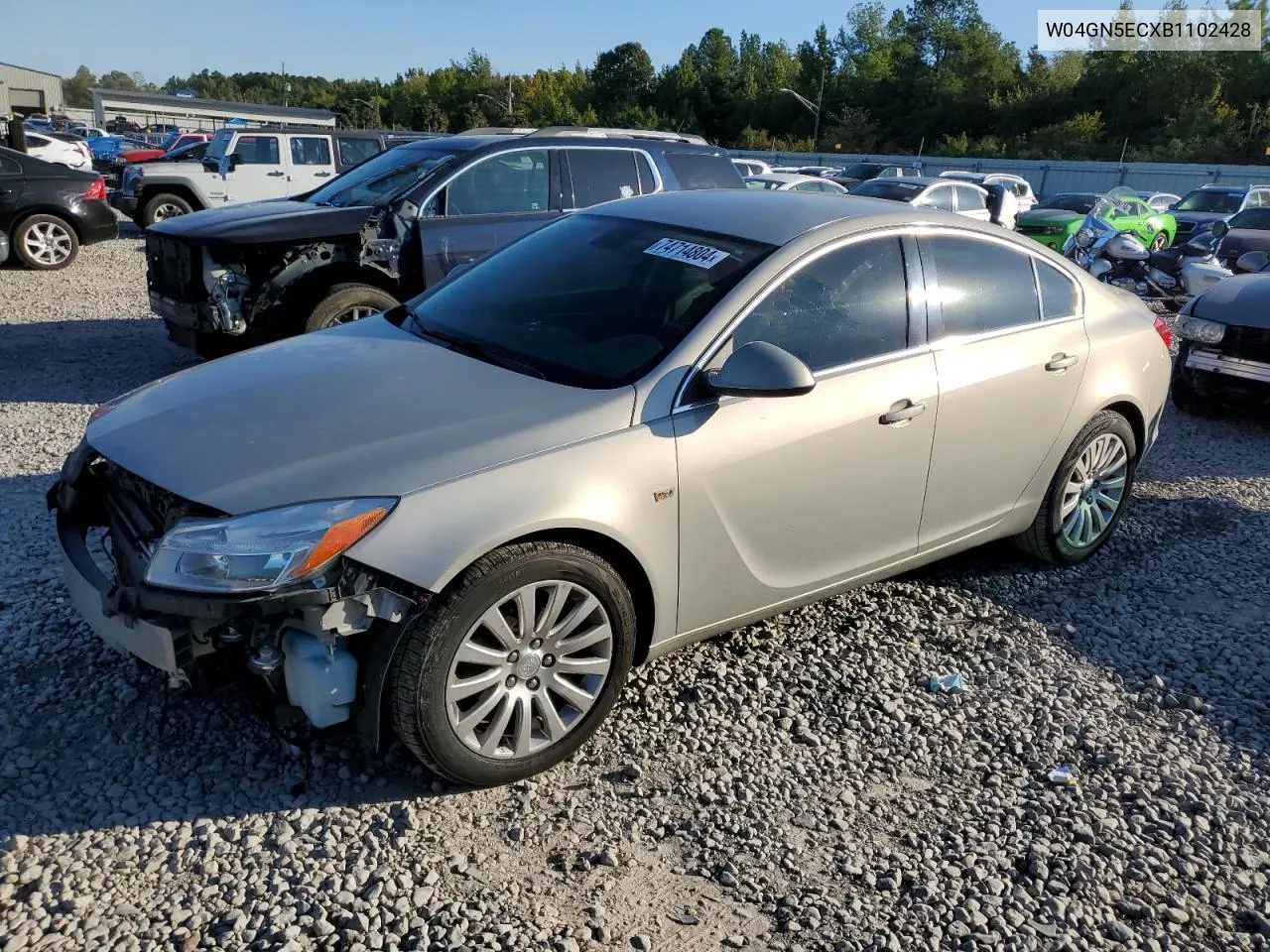 2011 Buick Regal Cxl VIN: W04GN5ECXB1102428 Lot: 74714804