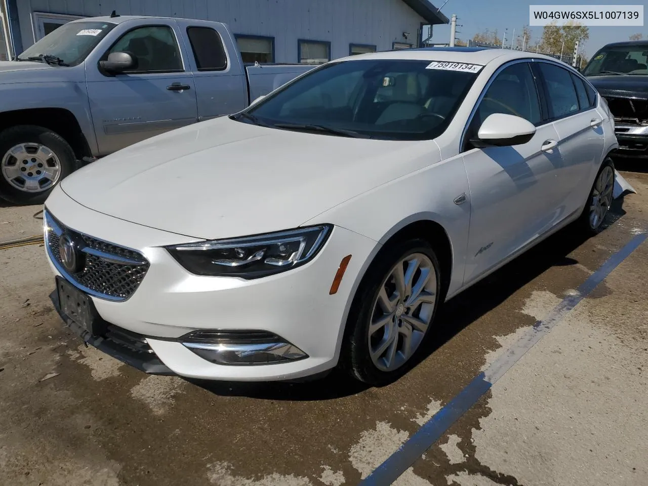 2020 Buick Regal Avenir VIN: W04GW6SX5L1007139 Lot: 75919134