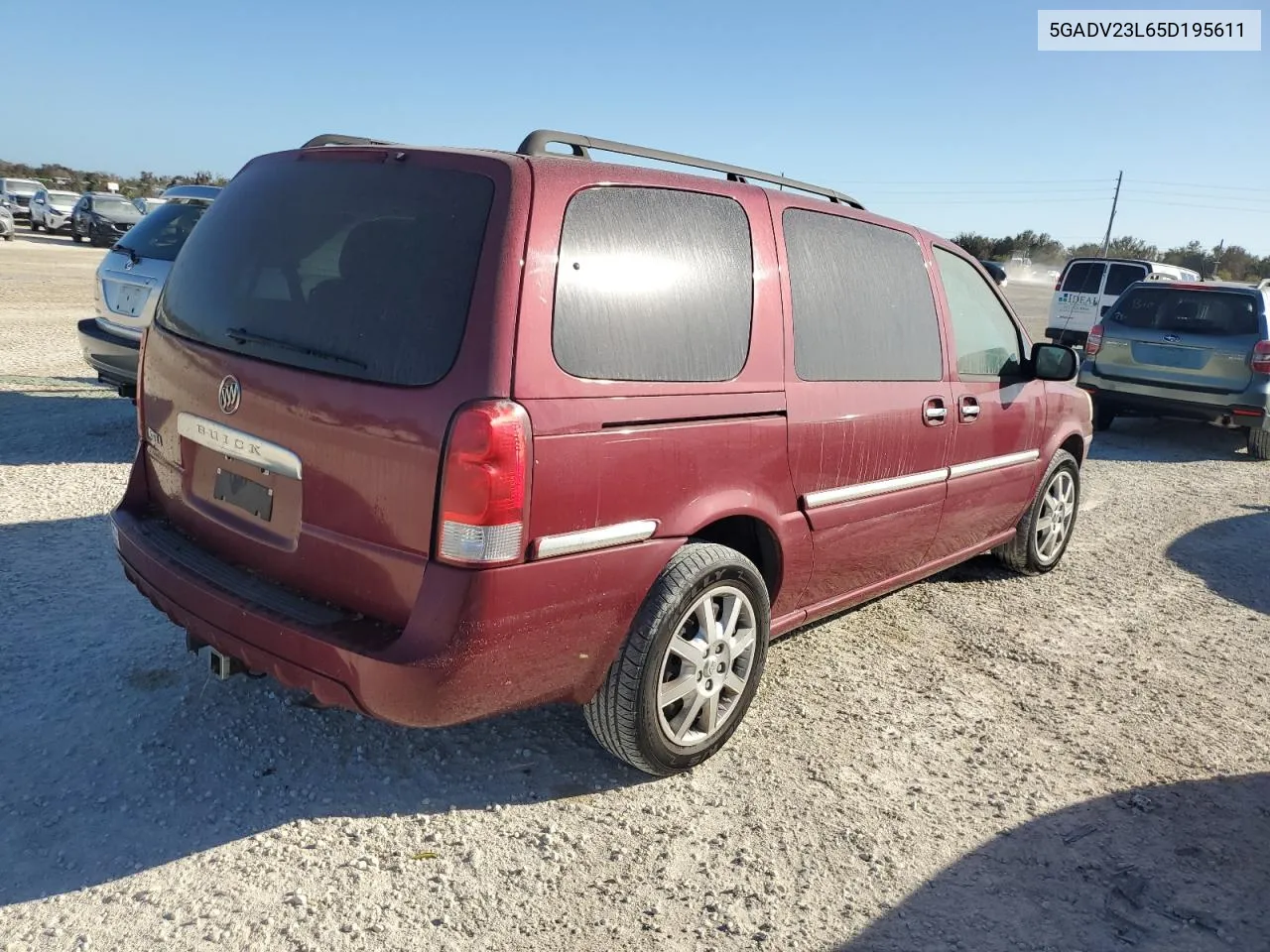 2005 Buick Terraza Cx VIN: 5GADV23L65D195611 Lot: 77624244