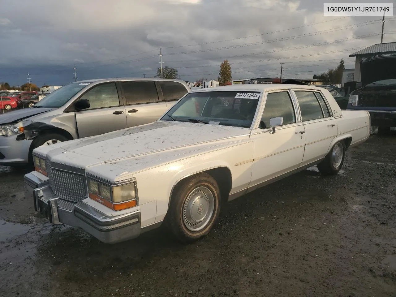 1988 Cadillac Brougham VIN: 1G6DW51Y1JR761749 Lot: 80371494