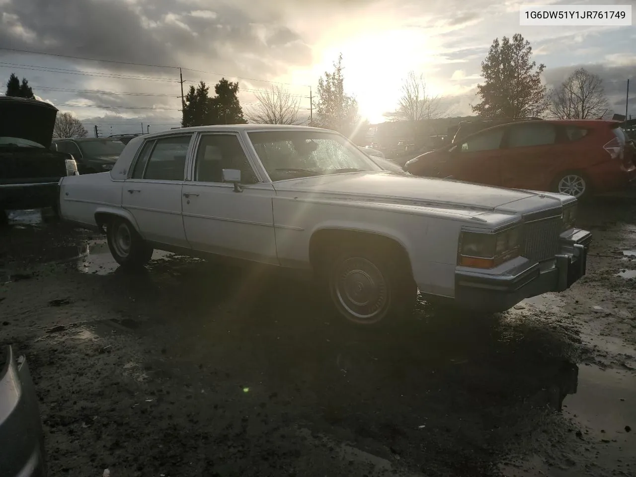 1988 Cadillac Brougham VIN: 1G6DW51Y1JR761749 Lot: 80371494