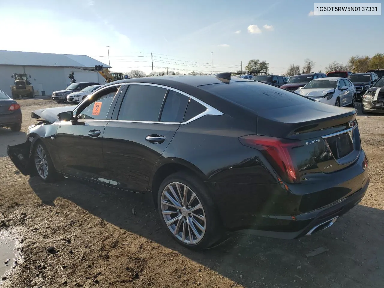 2022 Cadillac Ct5 Premium Luxury VIN: 1G6DT5RW5N0137331 Lot: 79651794