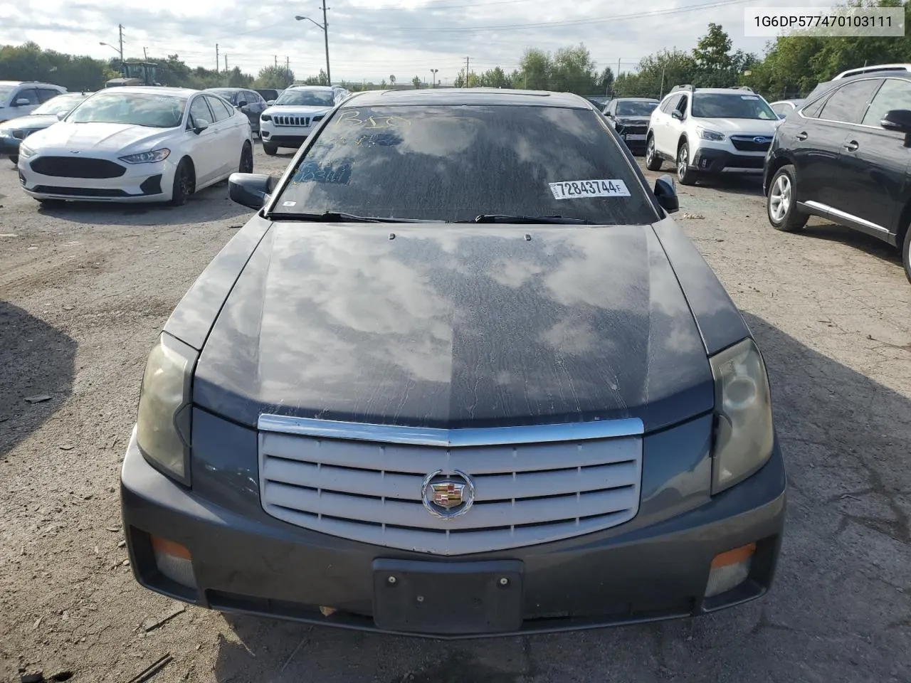 2007 Cadillac Cts Hi Feature V6 VIN: 1G6DP577470103111 Lot: 72843744