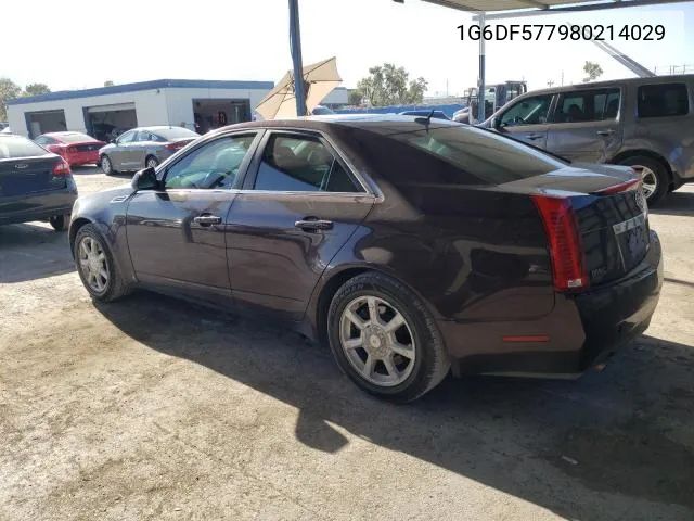 2008 Cadillac Cts VIN: 1G6DF577980214029 Lot: 57444064