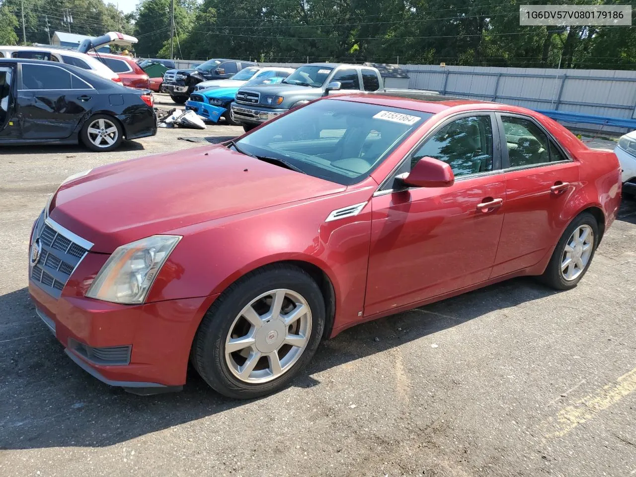 2008 Cadillac Cts Hi Feature V6 VIN: 1G6DV57V080179186 Lot: 61551864