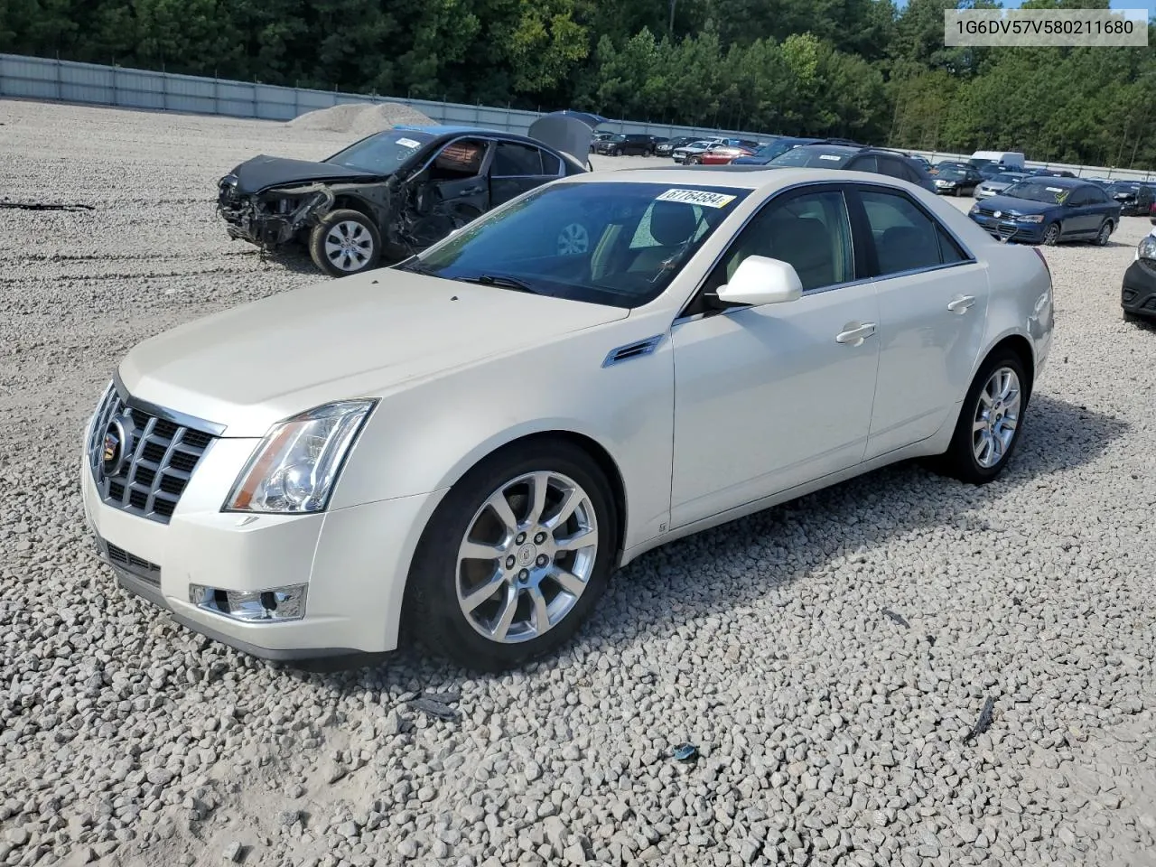 2008 Cadillac Cts Hi Feature V6 VIN: 1G6DV57V580211680 Lot: 67764584