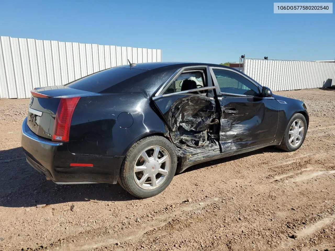 2008 Cadillac Cts VIN: 1G6DG577580202540 Lot: 72961874