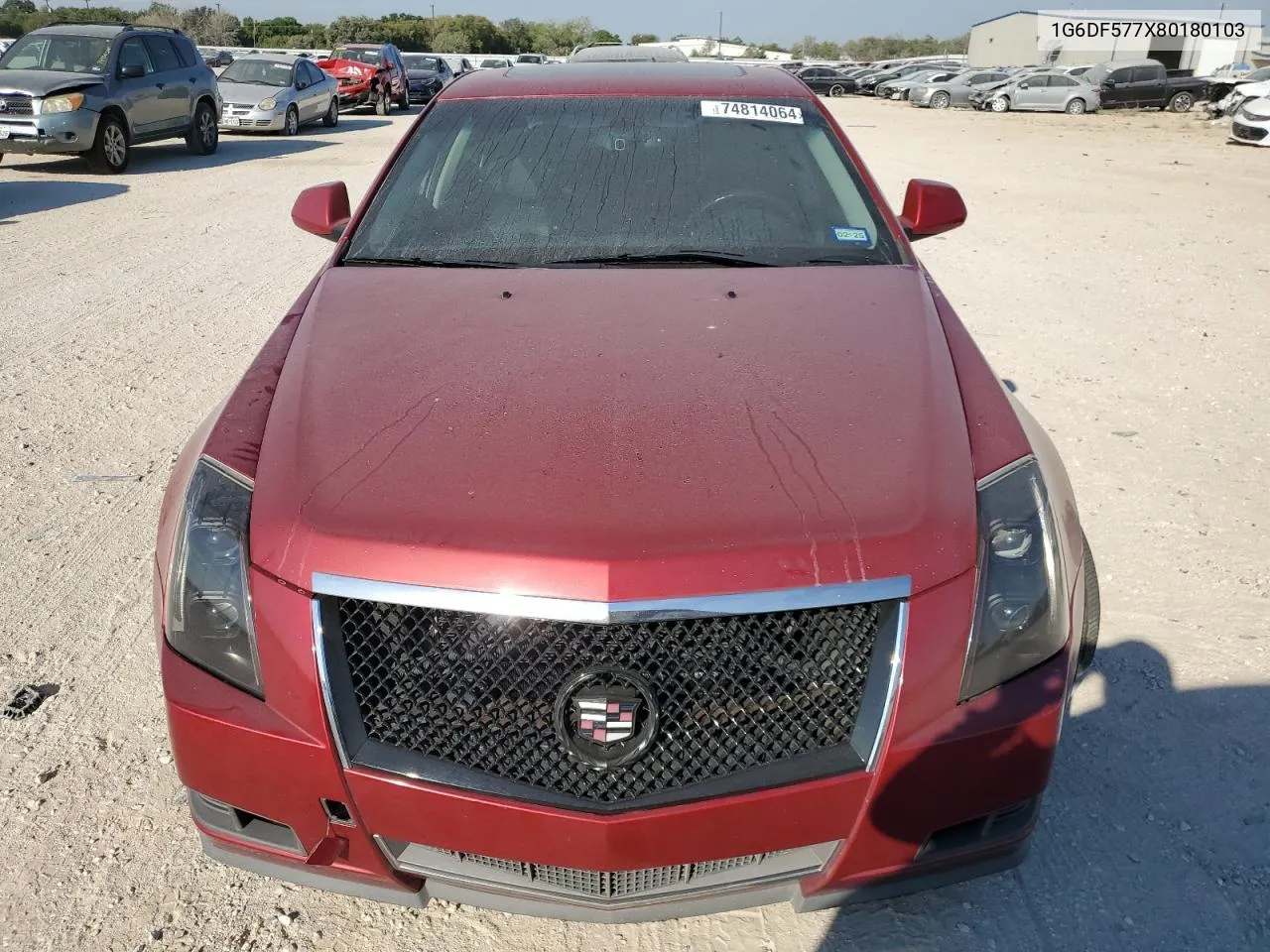 2008 Cadillac Cts VIN: 1G6DF577X80180103 Lot: 74814064