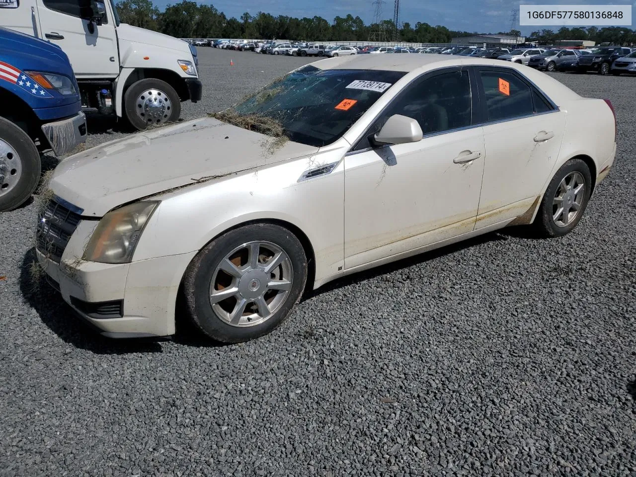 2008 Cadillac Cts VIN: 1G6DF577580136848 Lot: 77139714