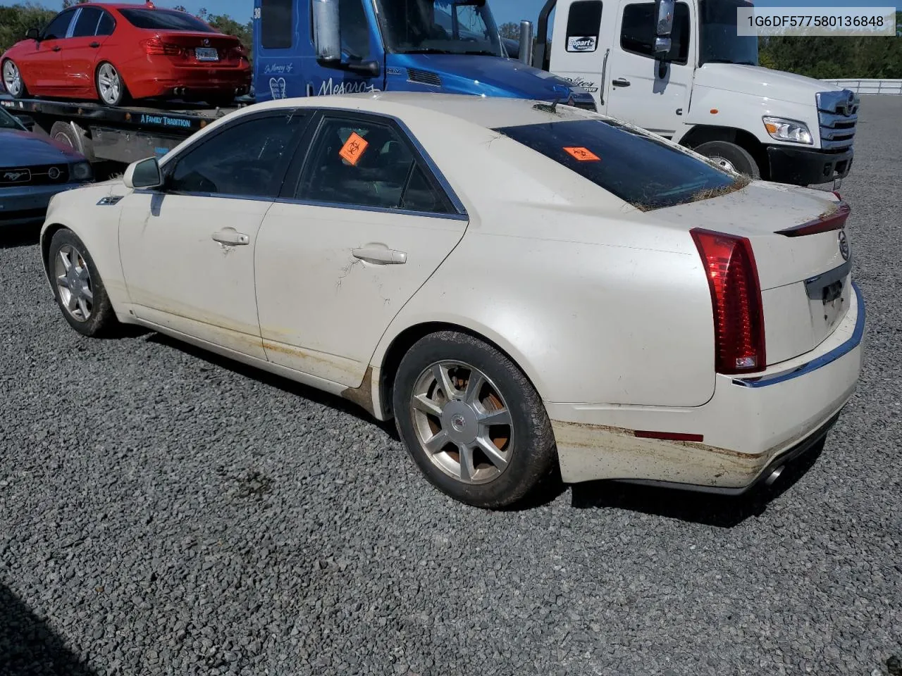 2008 Cadillac Cts VIN: 1G6DF577580136848 Lot: 77139714