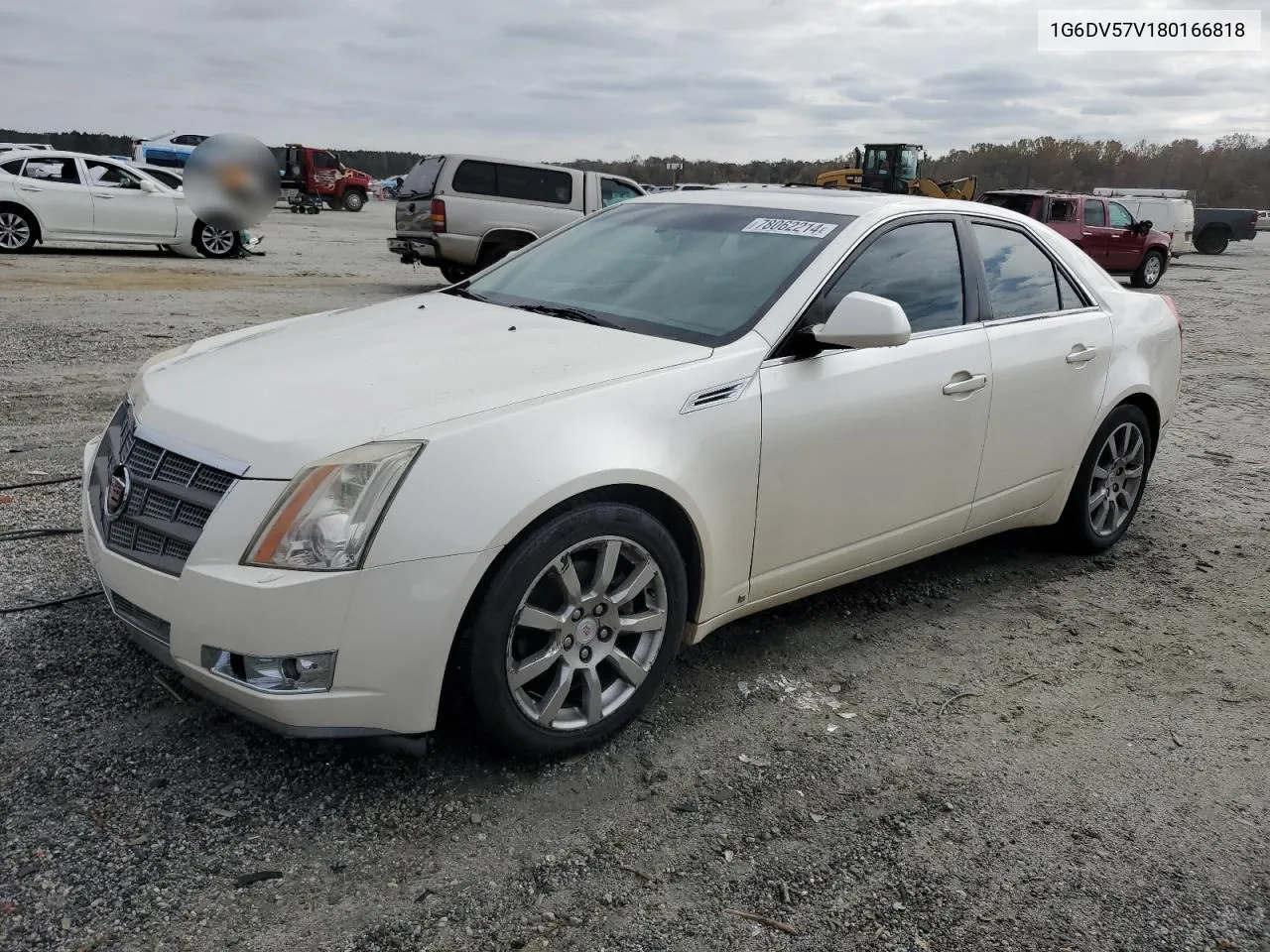 2008 Cadillac Cts Hi Feature V6 VIN: 1G6DV57V180166818 Lot: 78062214