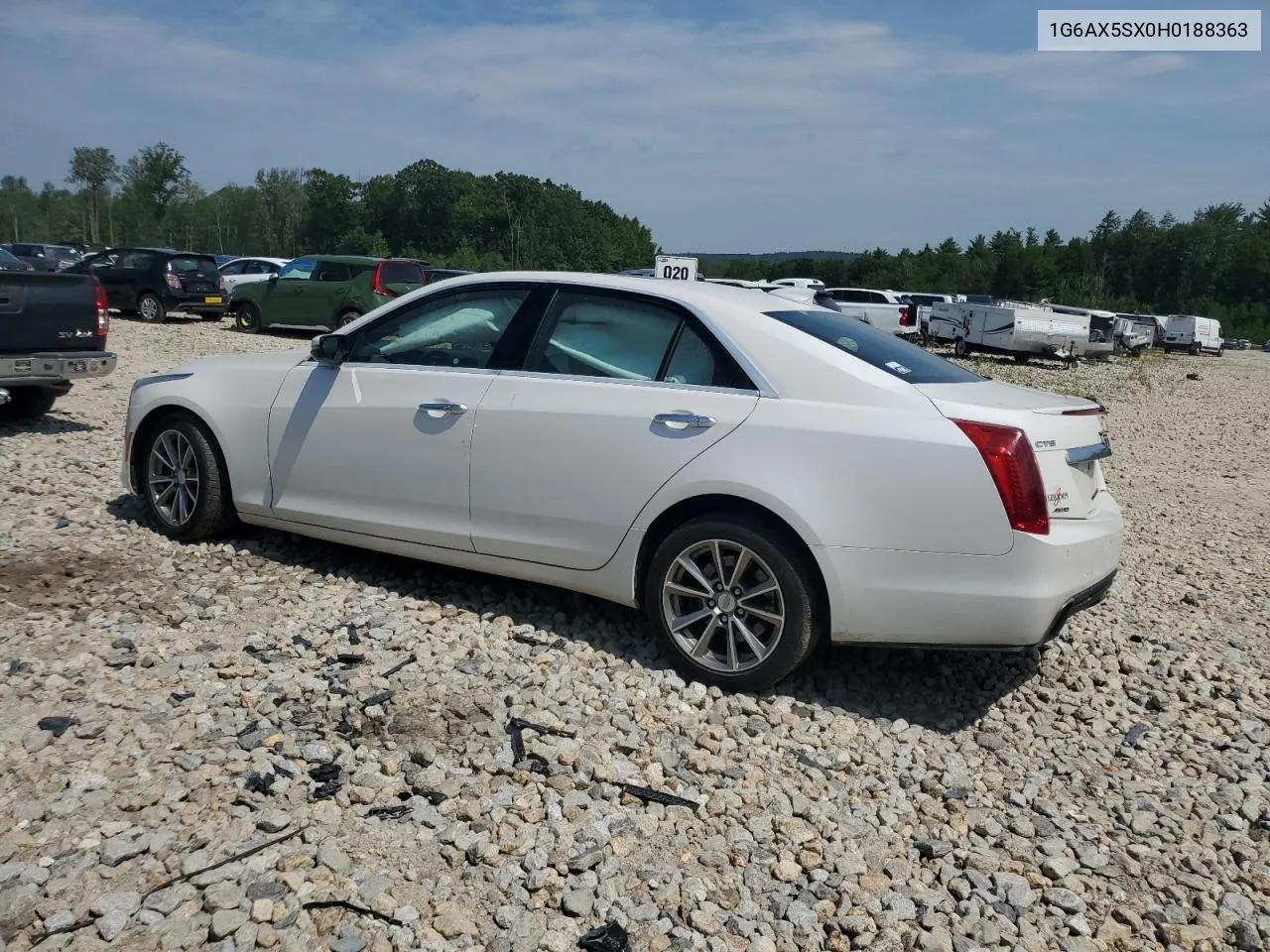 2017 Cadillac Cts Luxury VIN: 1G6AX5SX0H0188363 Lot: 62419814