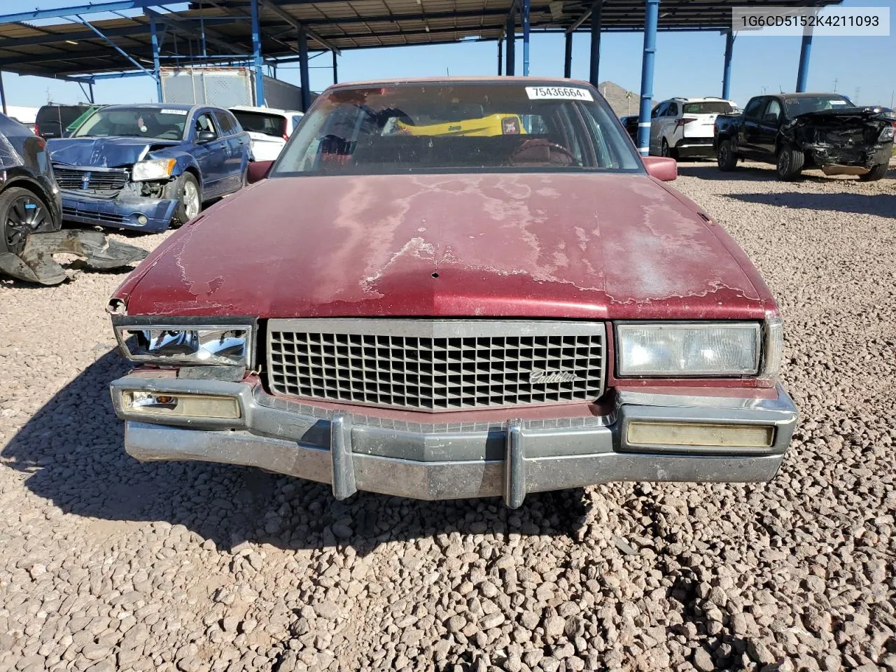 1989 Cadillac Deville VIN: 1G6CD5152K4211093 Lot: 75436664