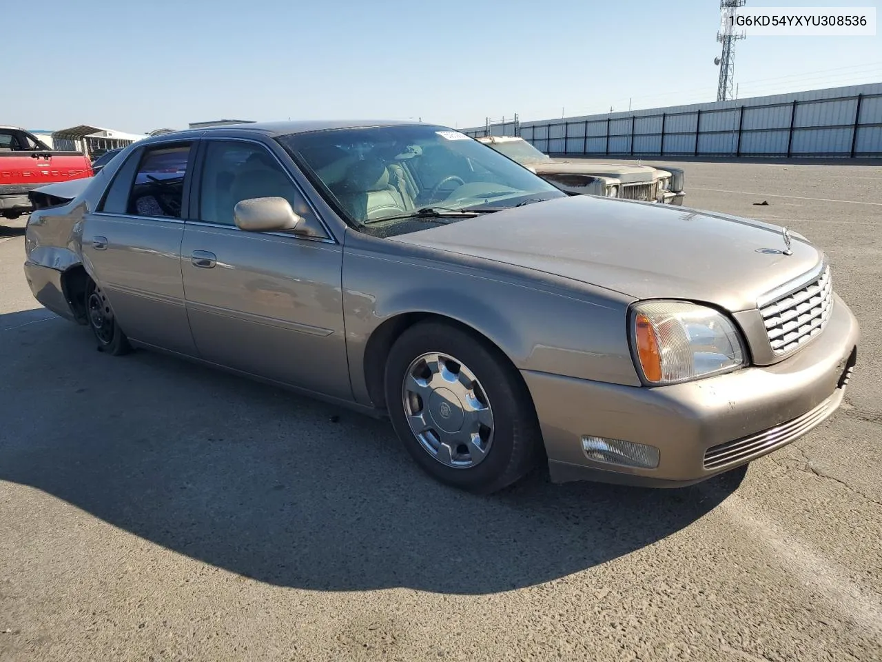 1G6KD54YXYU308536 2000 Cadillac Deville