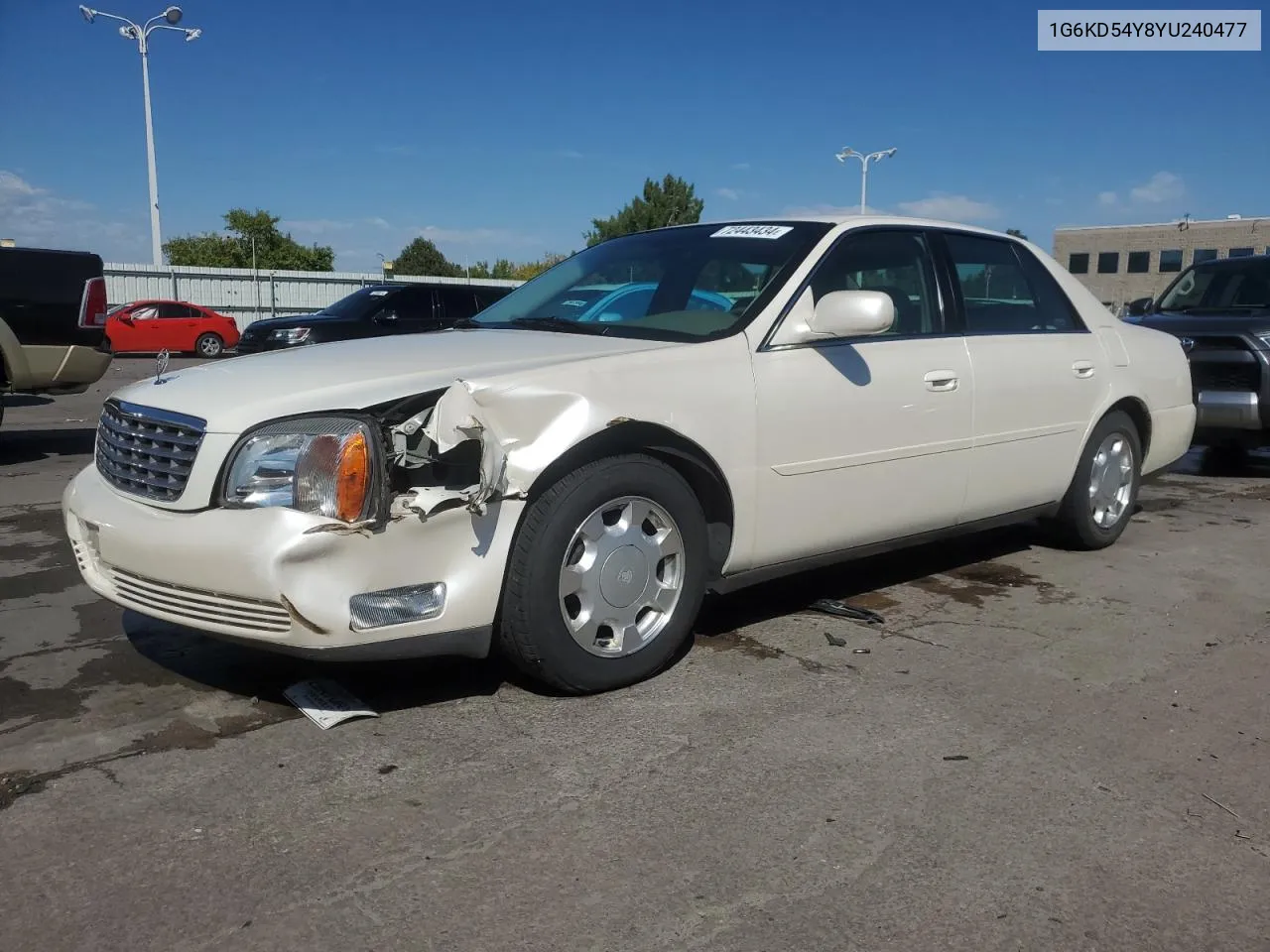 2000 Cadillac Deville VIN: 1G6KD54Y8YU240477 Lot: 72443434