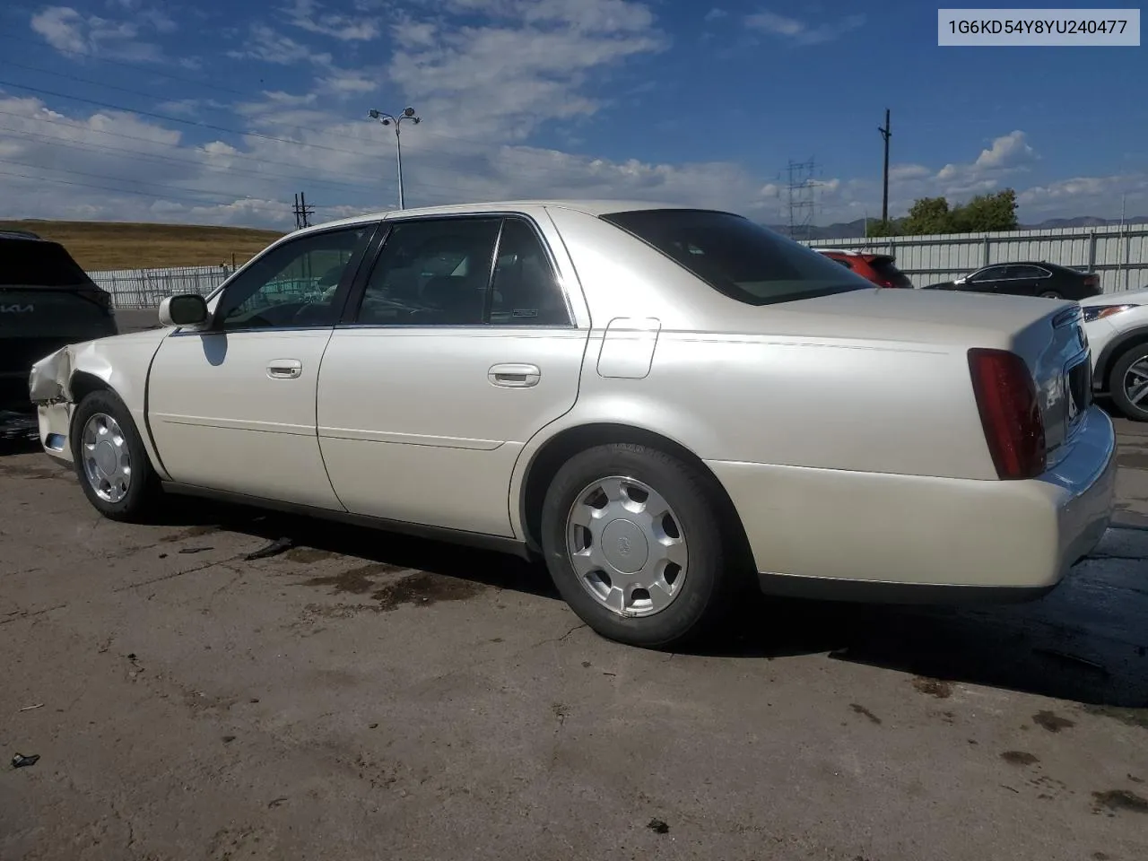 2000 Cadillac Deville VIN: 1G6KD54Y8YU240477 Lot: 72443434