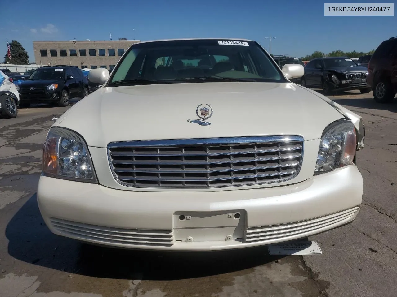 2000 Cadillac Deville VIN: 1G6KD54Y8YU240477 Lot: 72443434