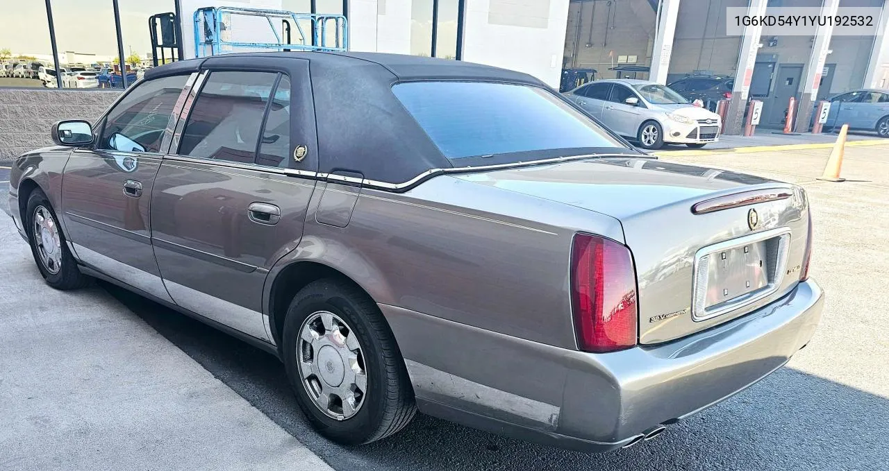 2000 Cadillac Deville VIN: 1G6KD54Y1YU192532 Lot: 74399104