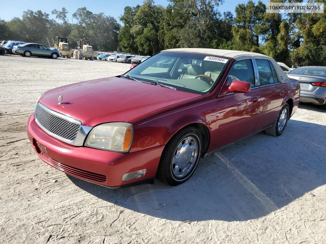 2000 Cadillac Deville VIN: 1G6KD54Y1YU242765 Lot: 76585904