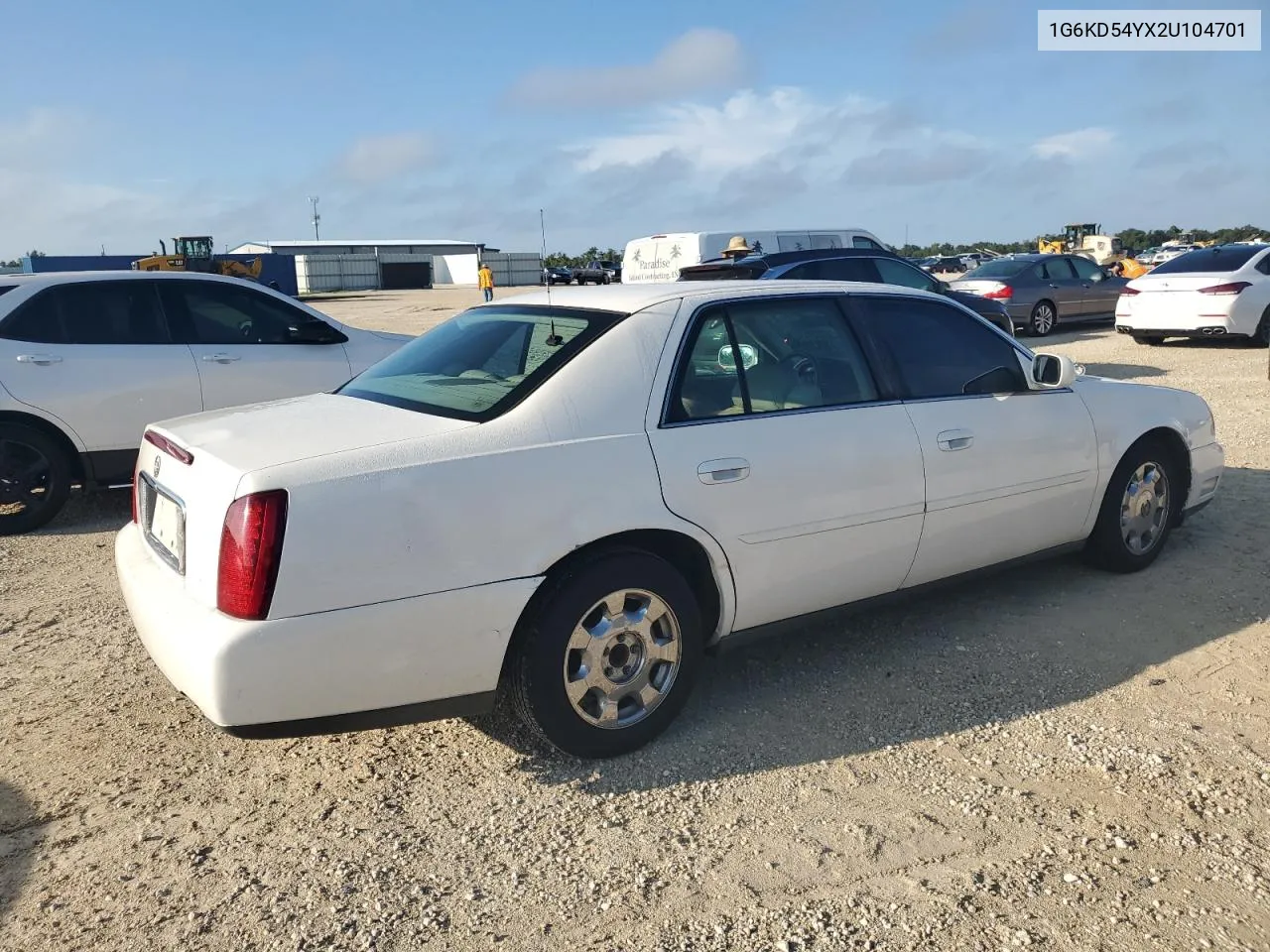 2002 Cadillac Deville VIN: 1G6KD54YX2U104701 Lot: 74187264