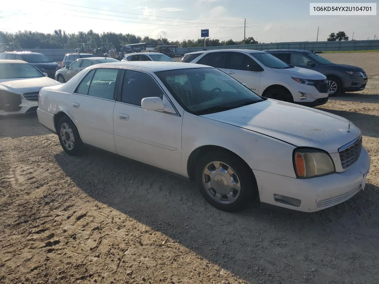 2002 Cadillac Deville VIN: 1G6KD54YX2U104701 Lot: 74187264