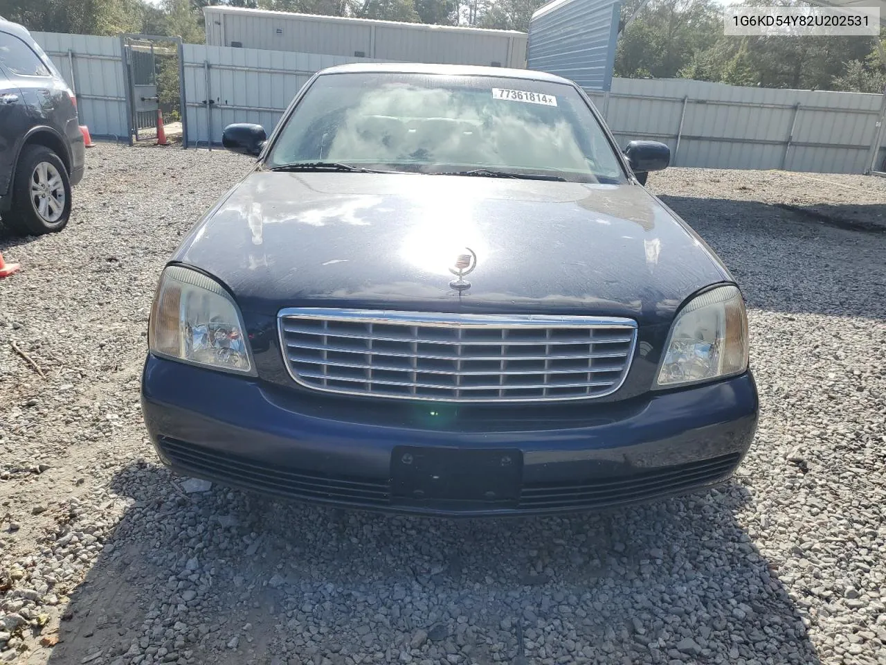 2002 Cadillac Deville VIN: 1G6KD54Y82U202531 Lot: 77361814