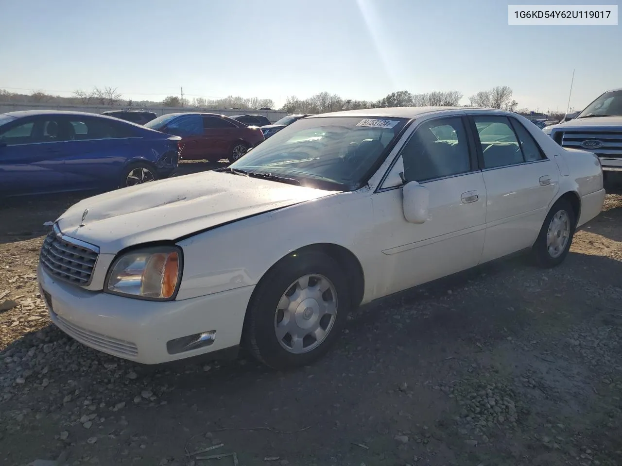 2002 Cadillac Deville VIN: 1G6KD54Y62U119017 Lot: 79753124