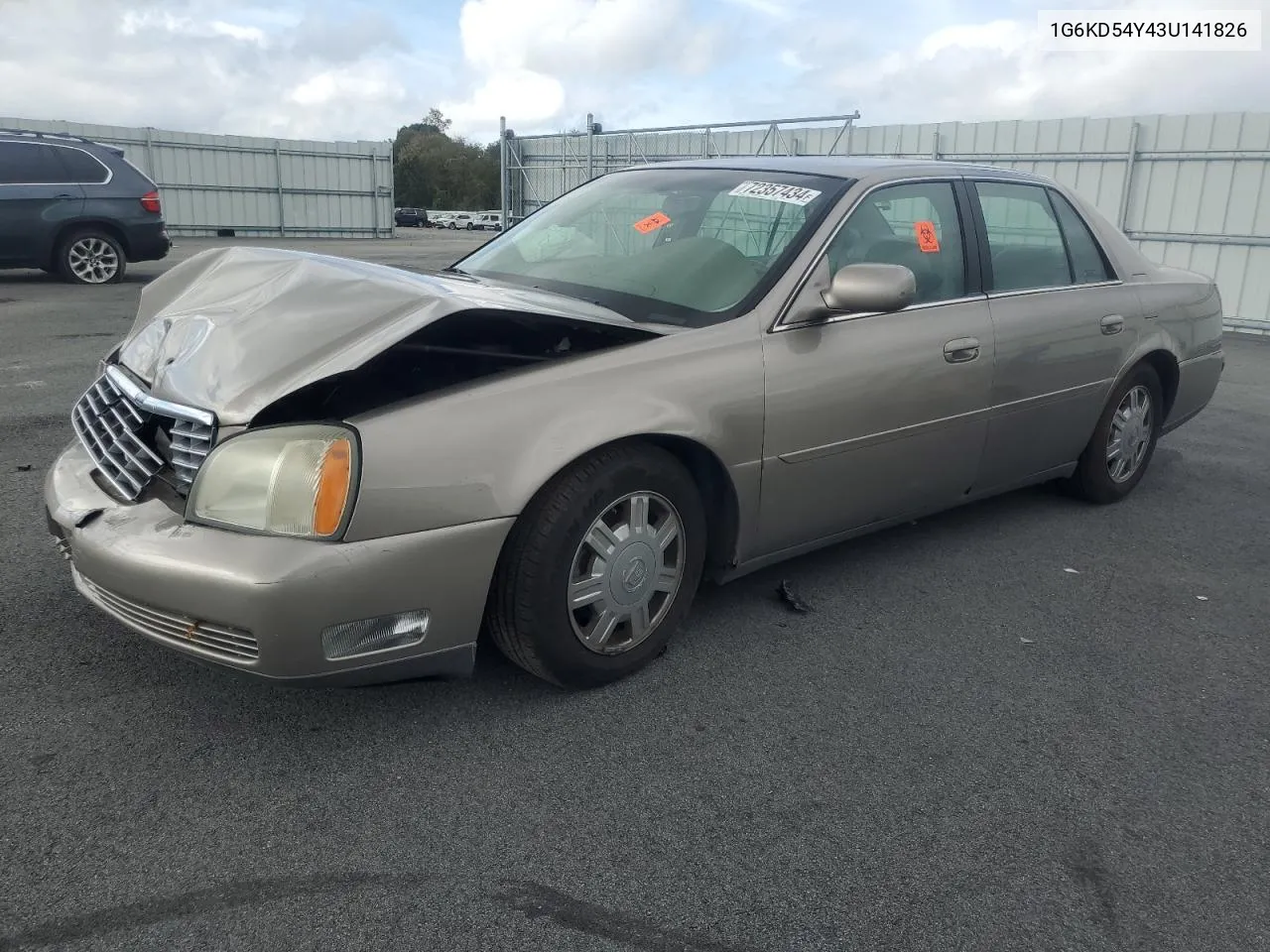 2003 Cadillac Deville VIN: 1G6KD54Y43U141826 Lot: 72357434