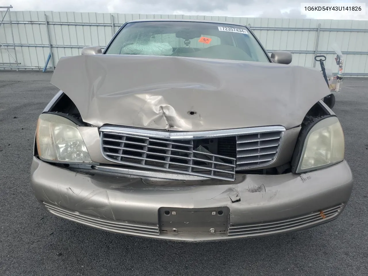 2003 Cadillac Deville VIN: 1G6KD54Y43U141826 Lot: 72357434