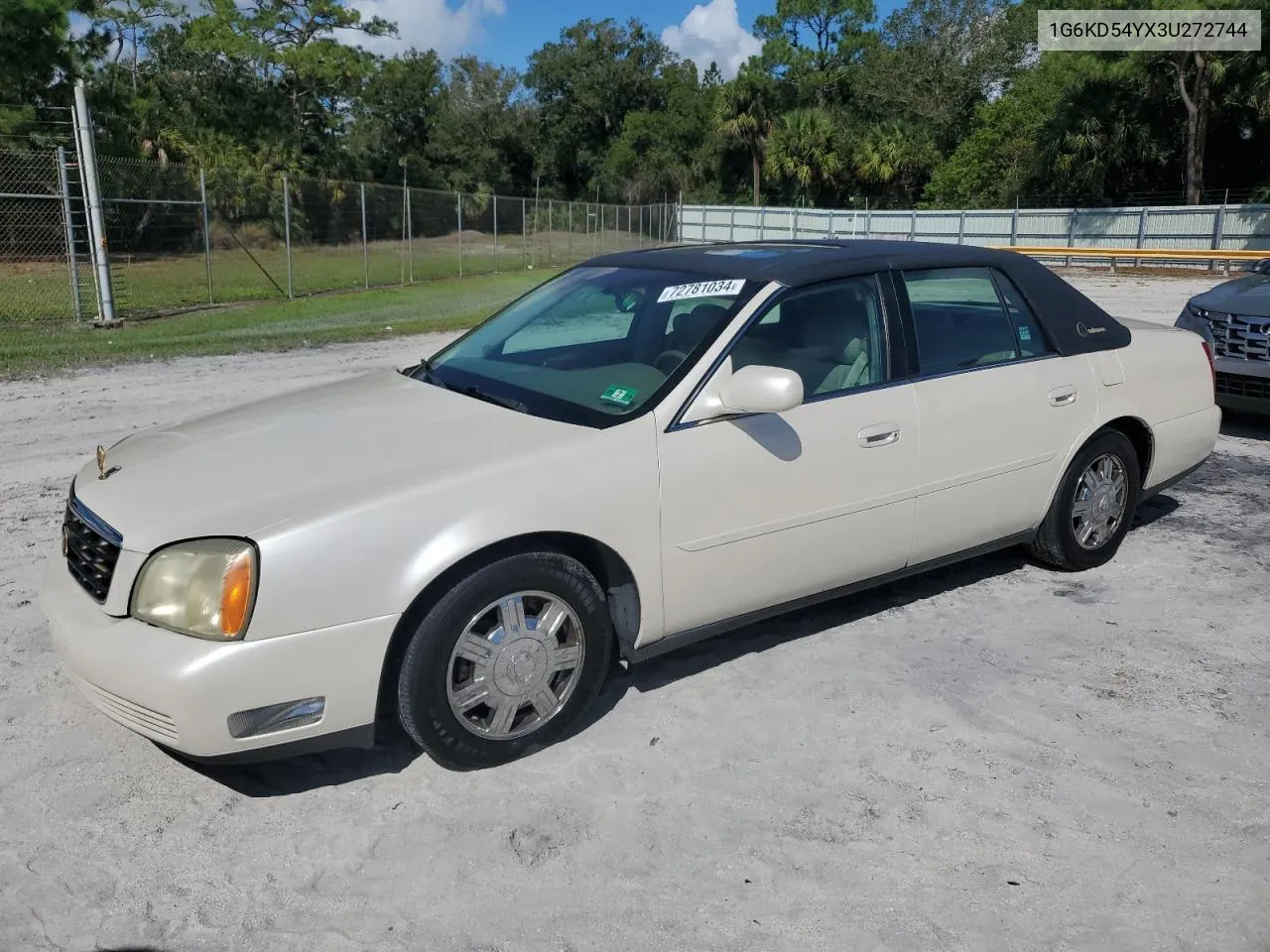 2003 Cadillac Deville VIN: 1G6KD54YX3U272744 Lot: 72781034