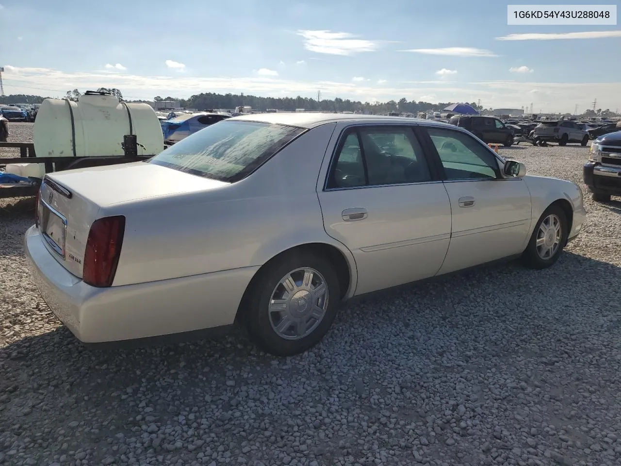 2003 Cadillac Deville VIN: 1G6KD54Y43U288048 Lot: 74560154