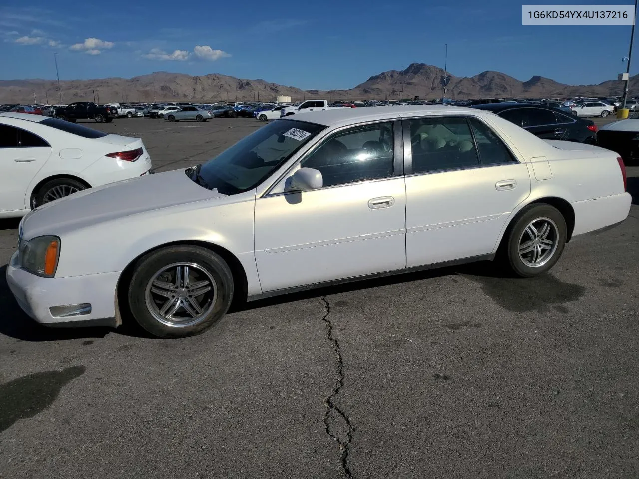 2004 Cadillac Deville VIN: 1G6KD54YX4U137216 Lot: 74922214