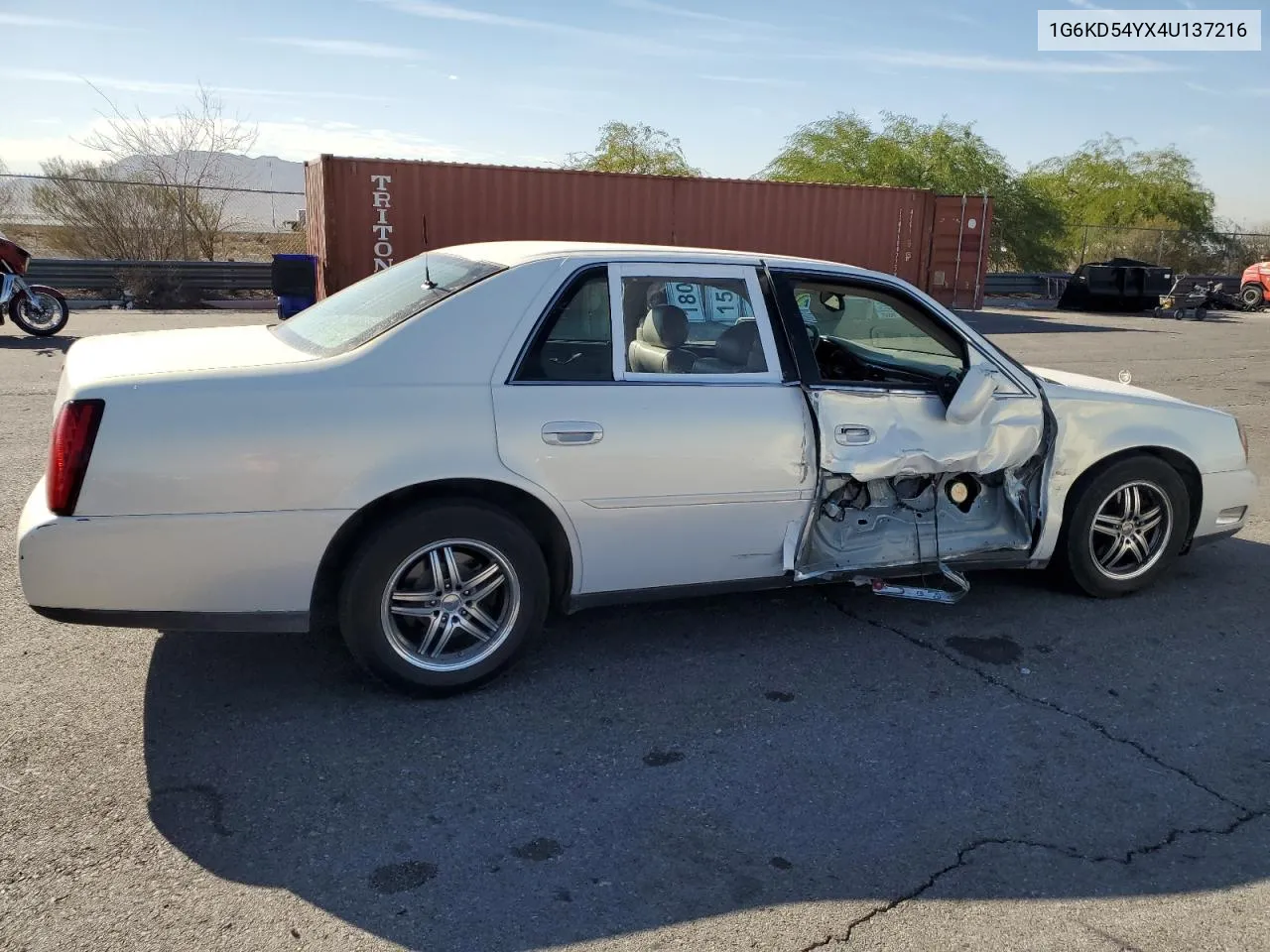 2004 Cadillac Deville VIN: 1G6KD54YX4U137216 Lot: 74922214