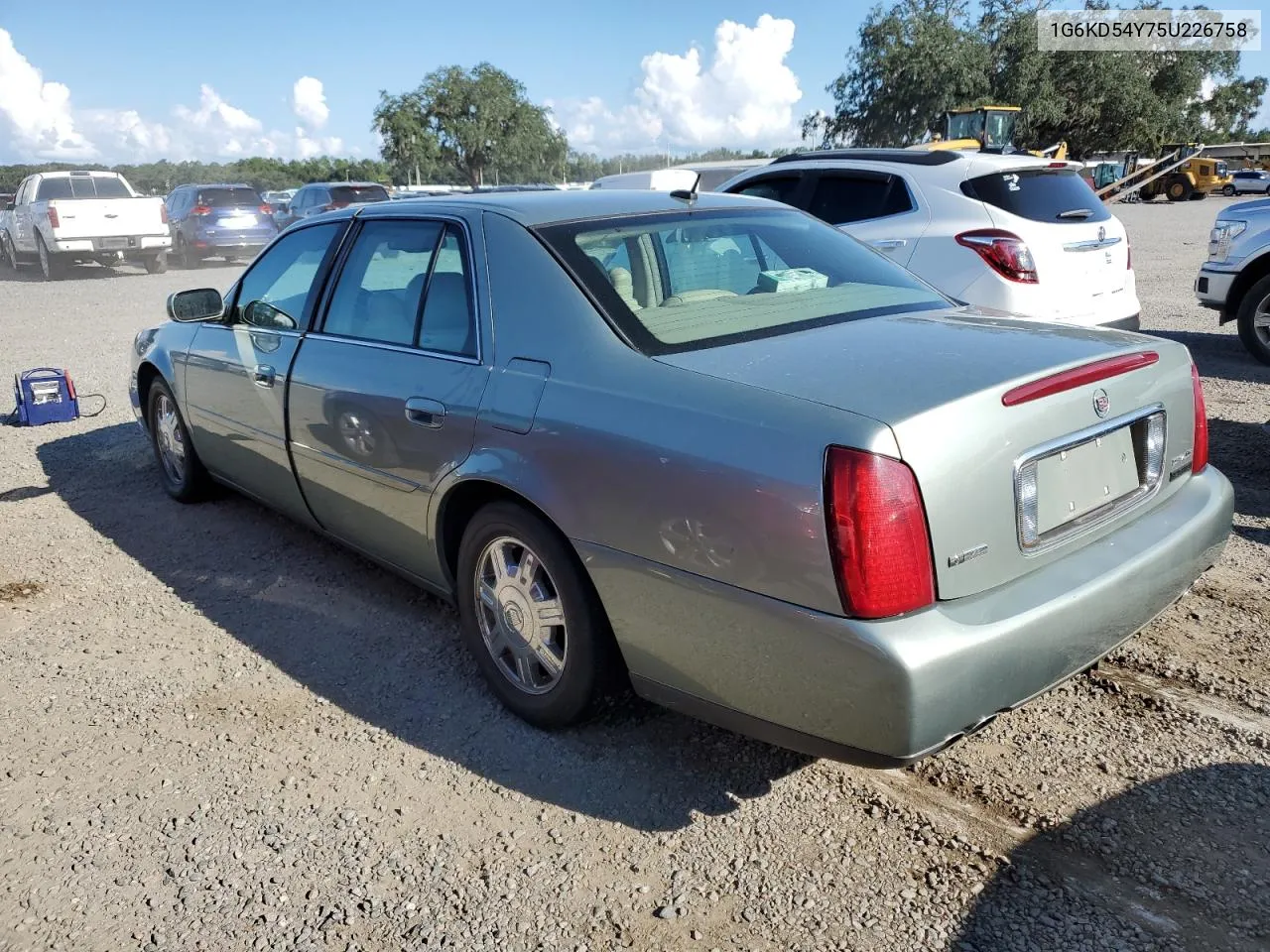 2005 Cadillac Deville VIN: 1G6KD54Y75U226758 Lot: 73821774