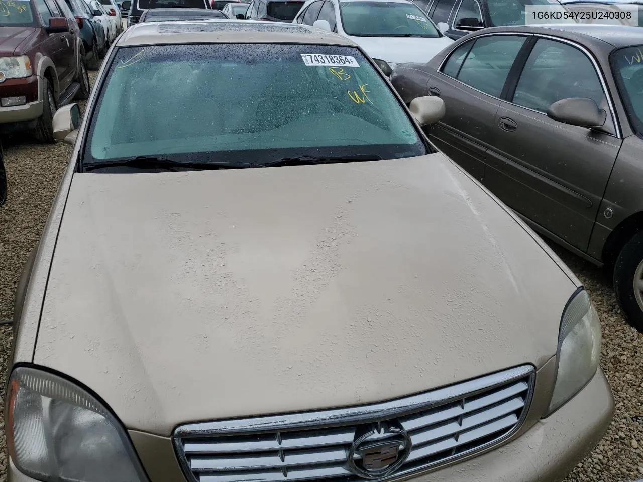 2005 Cadillac Deville VIN: 1G6KD54Y25U240308 Lot: 74318364