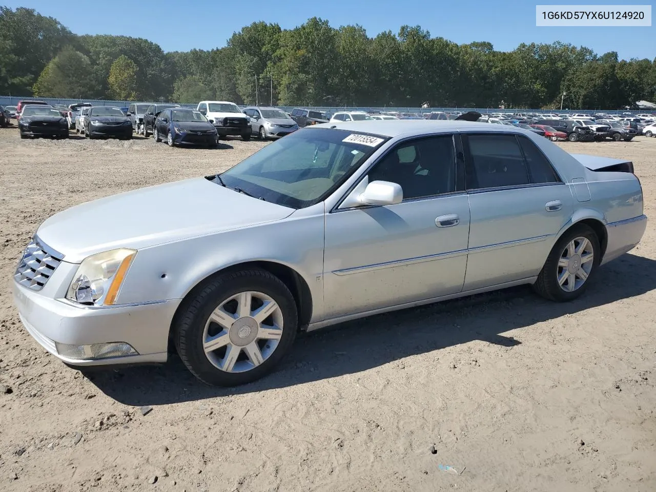 2006 Cadillac Dts VIN: 1G6KD57YX6U124920 Lot: 72015554