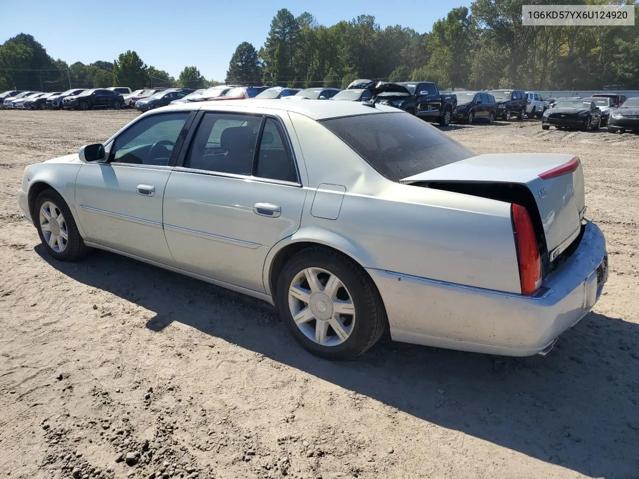 2006 Cadillac Dts VIN: 1G6KD57YX6U124920 Lot: 72015554