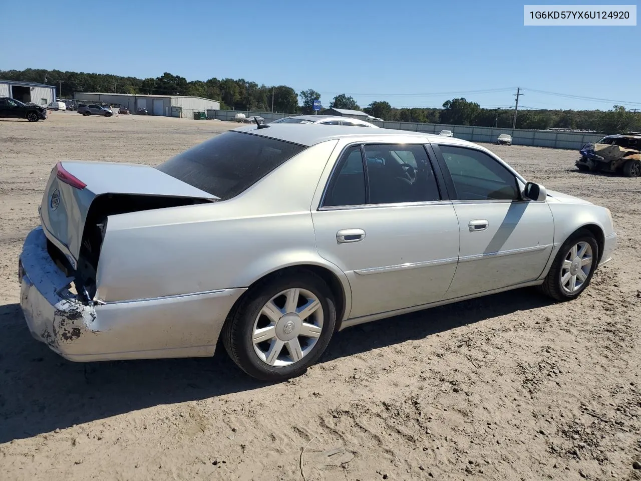 2006 Cadillac Dts VIN: 1G6KD57YX6U124920 Lot: 72015554