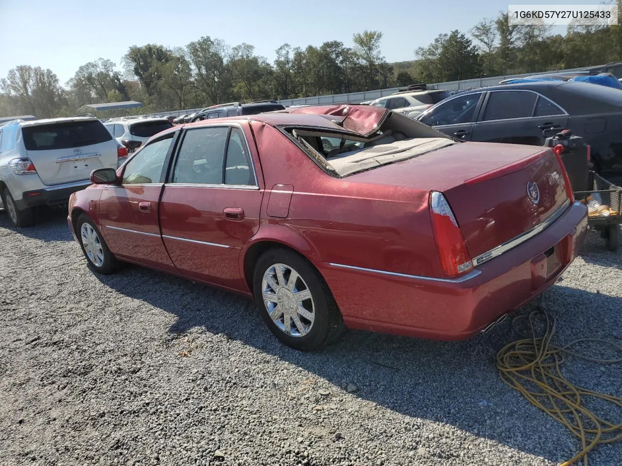 2007 Cadillac Dts VIN: 1G6KD57Y27U125433 Lot: 75066864