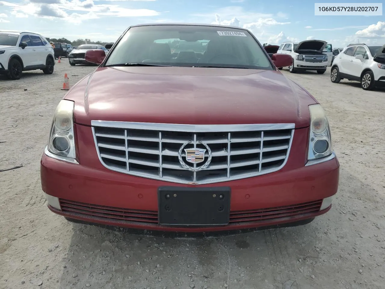 2008 Cadillac Dts VIN: 1G6KD57Y28U202707 Lot: 73927494