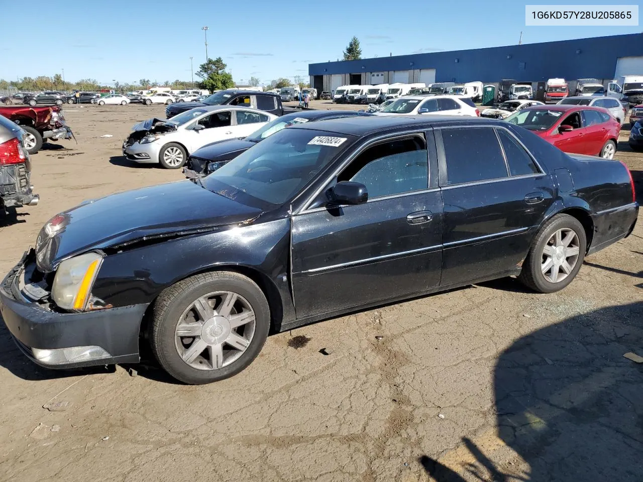 2008 Cadillac Dts VIN: 1G6KD57Y28U205865 Lot: 74426824