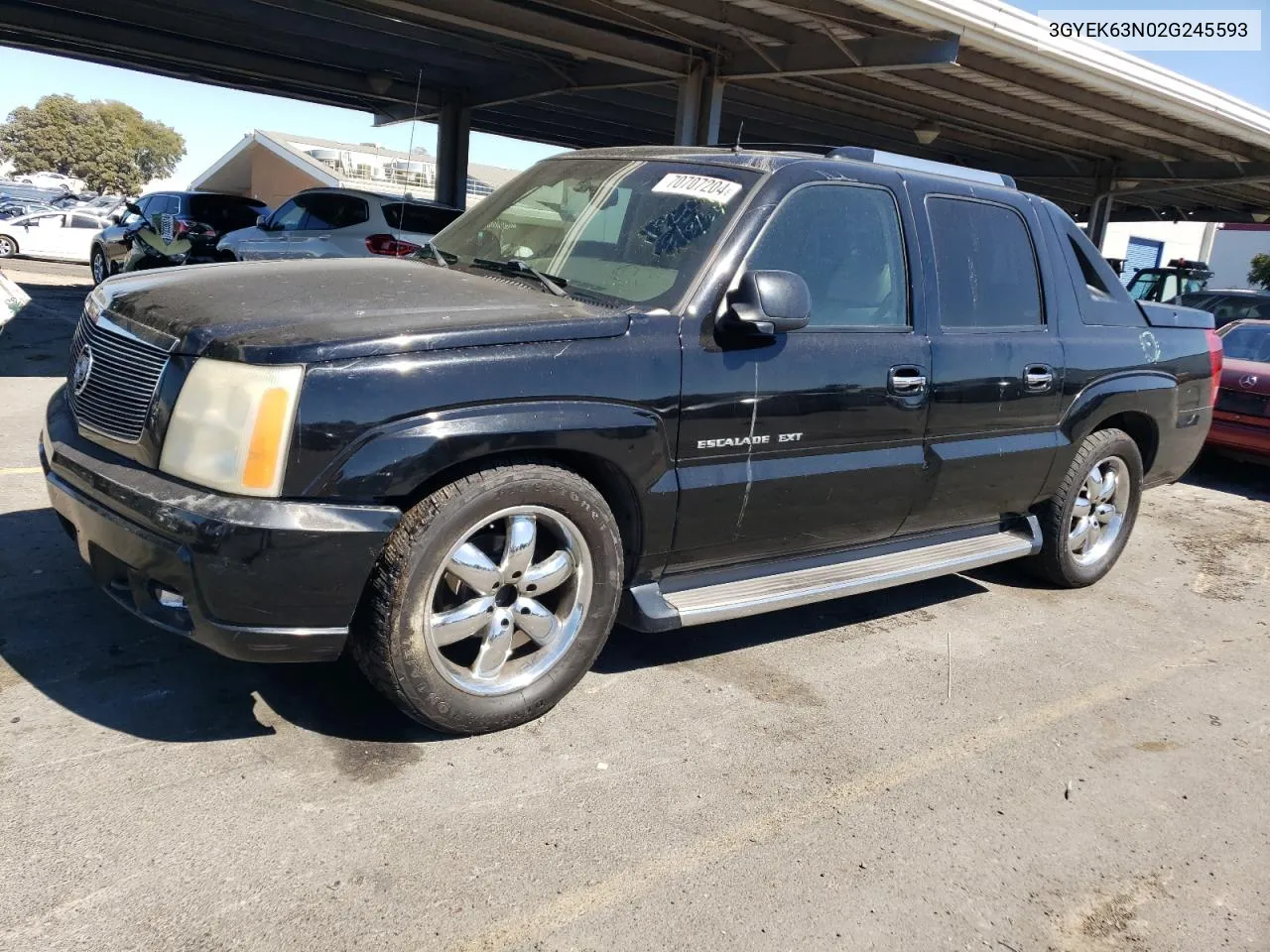 2002 Cadillac Escalade Ext VIN: 3GYEK63N02G245593 Lot: 70707204