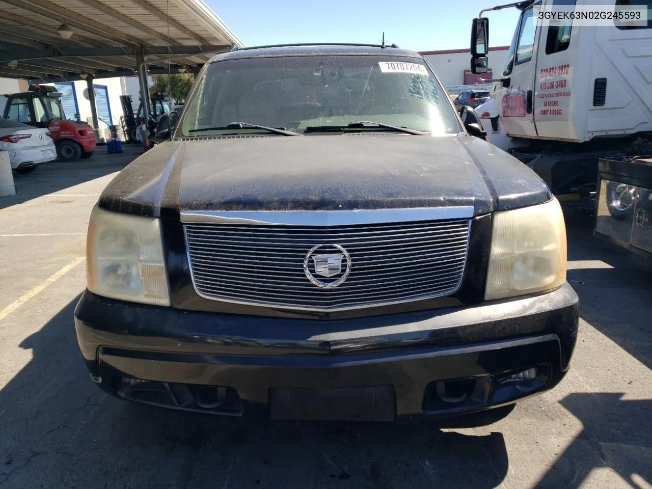 2002 Cadillac Escalade Ext VIN: 3GYEK63N02G245593 Lot: 70707204