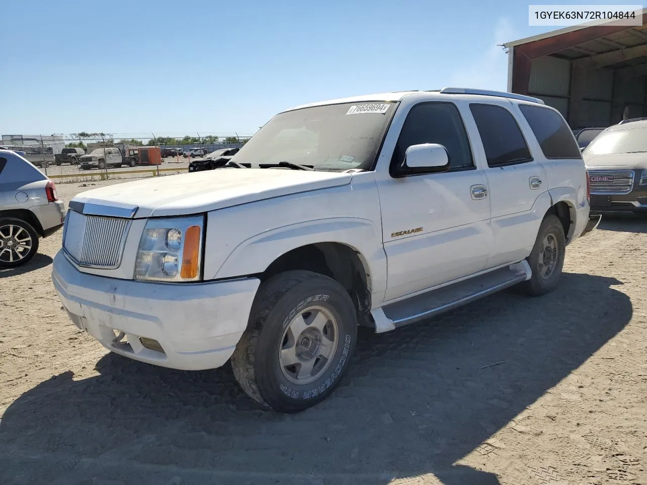 2002 Cadillac Escalade Luxury VIN: 1GYEK63N72R104844 Lot: 76659694