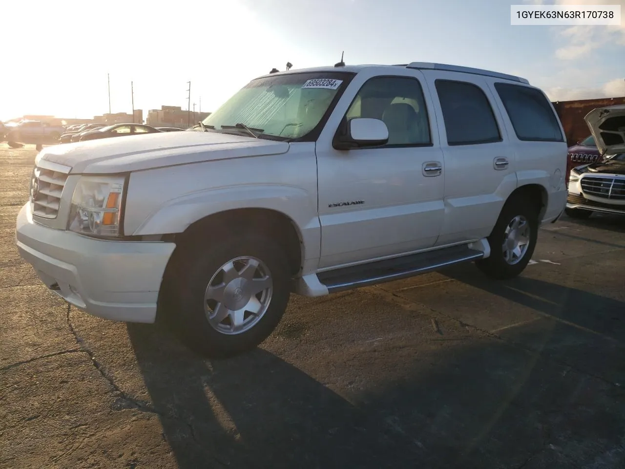 2003 Cadillac Escalade Luxury VIN: 1GYEK63N63R170738 Lot: 69503284