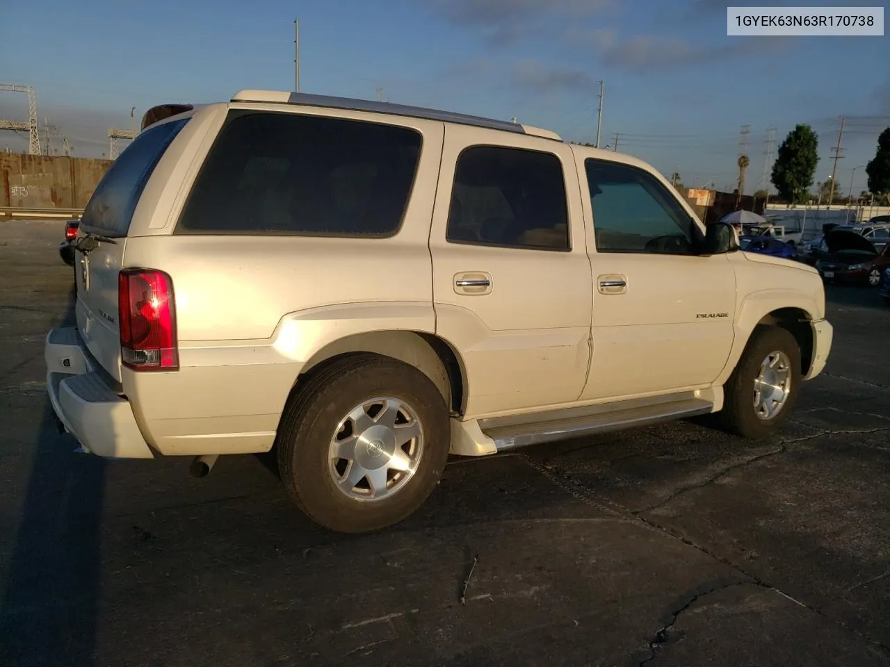 2003 Cadillac Escalade Luxury VIN: 1GYEK63N63R170738 Lot: 69503284