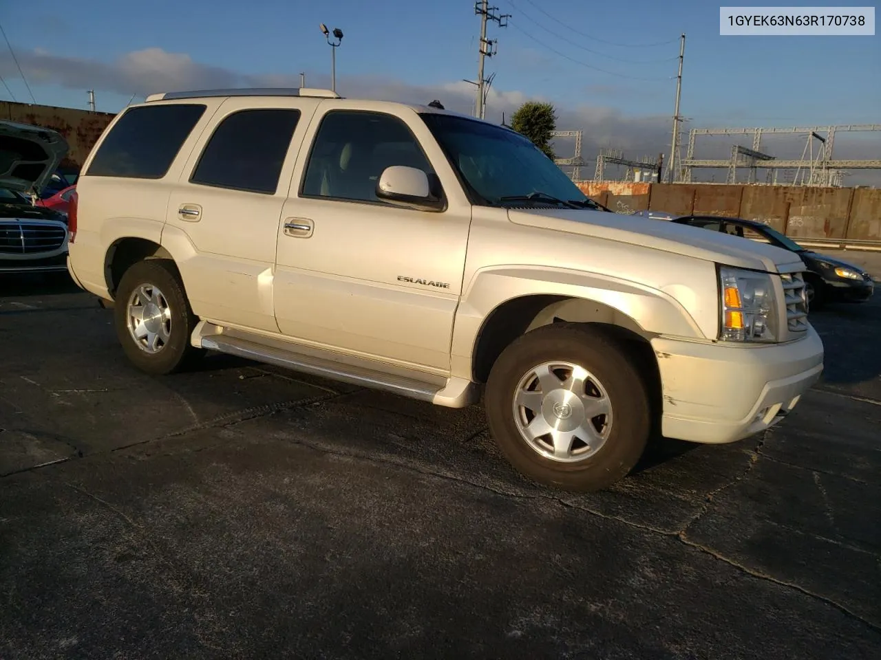 2003 Cadillac Escalade Luxury VIN: 1GYEK63N63R170738 Lot: 69503284