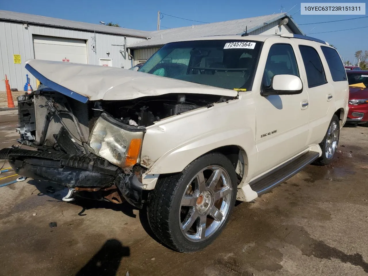 2003 Cadillac Escalade Luxury VIN: 1GYEC63T23R151311 Lot: 72457564