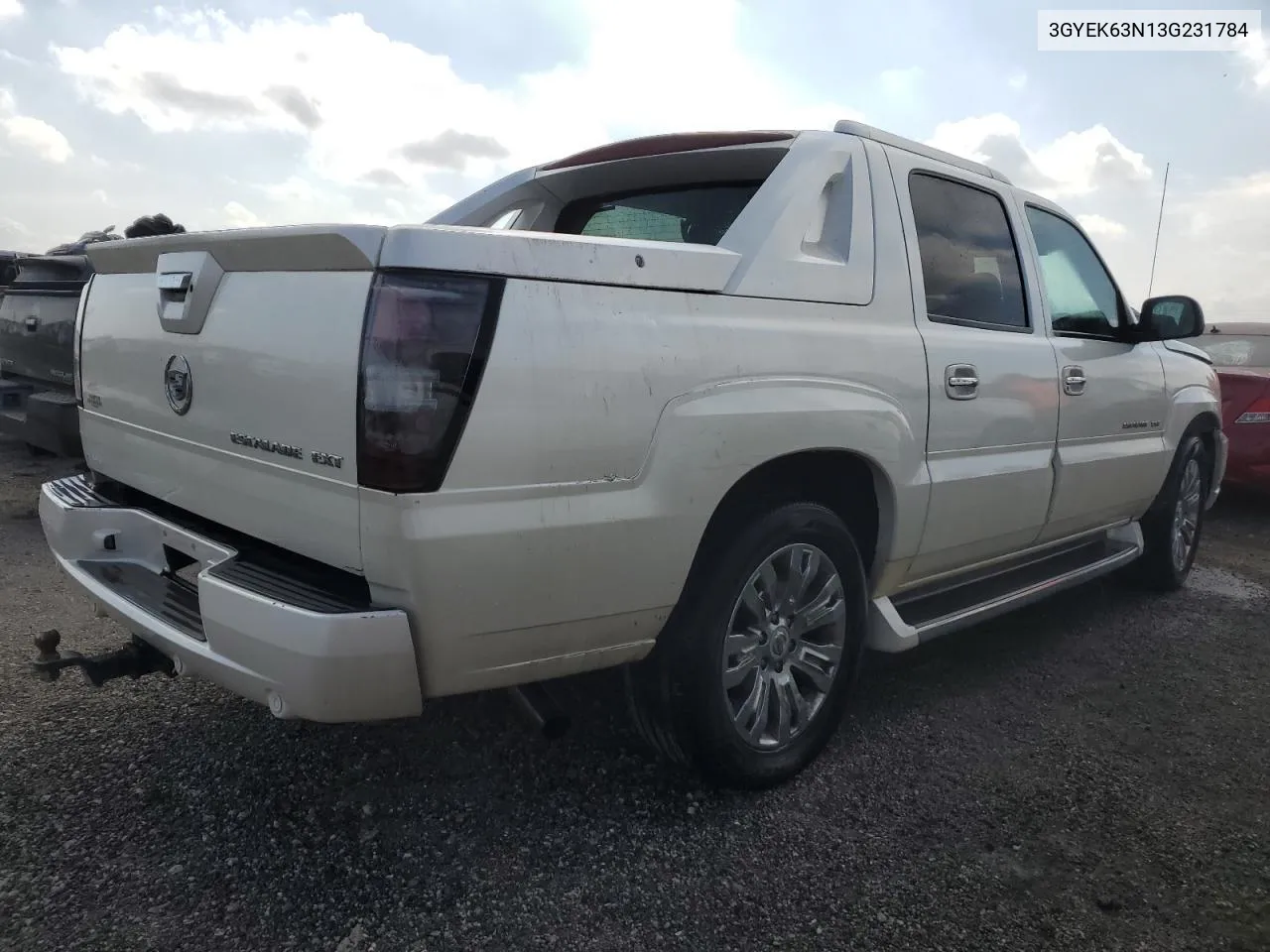 2003 Cadillac Escalade Ext VIN: 3GYEK63N13G231784 Lot: 74597174